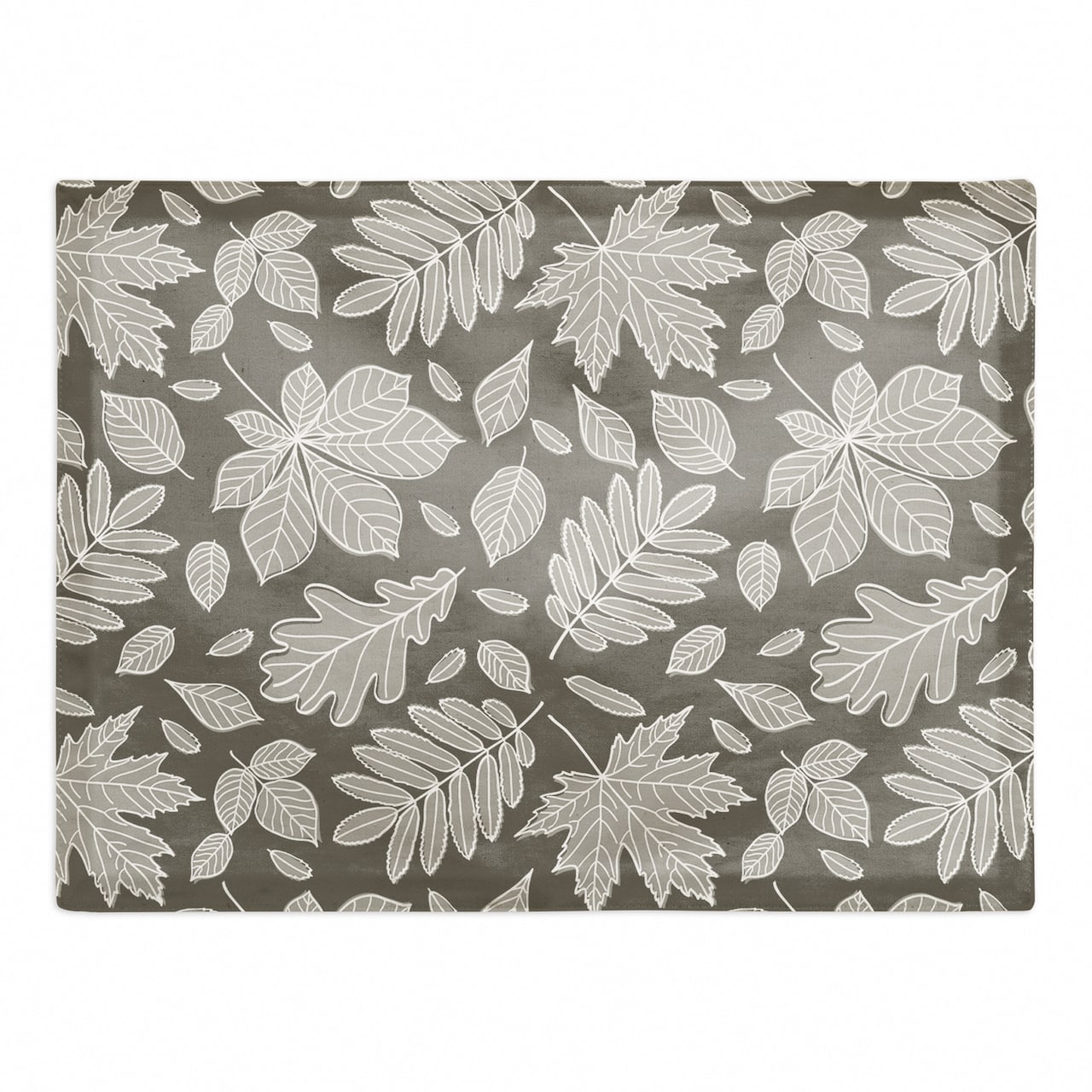Gray Leaf Pattern Polyester Twill Placemat